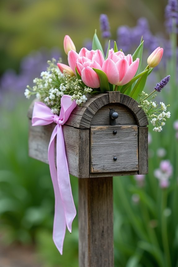 spring mailbox decor layering