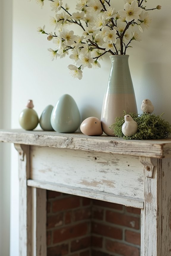 spring mantel decorative accents