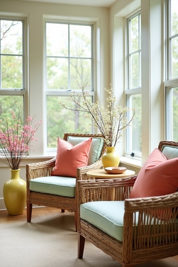 spring sunroom color accents