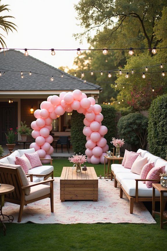 stylish backyard graduation decor