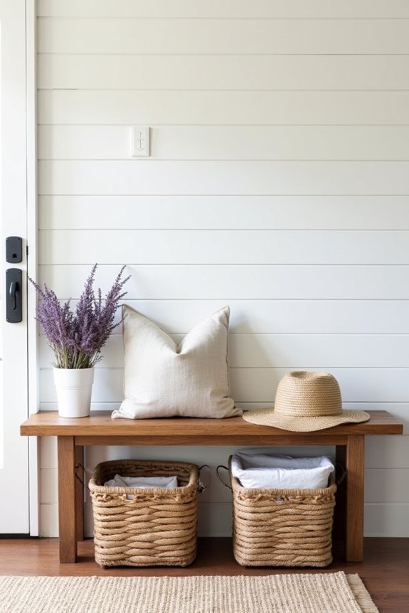 stylish functional entryway bench