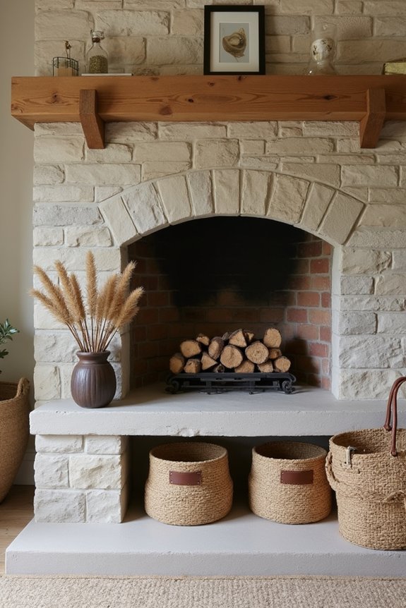 stylish functional hearth storage