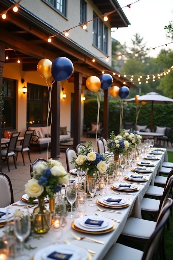 stylish patio graduation decor