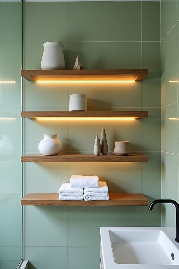 stylish storage with floating shelves