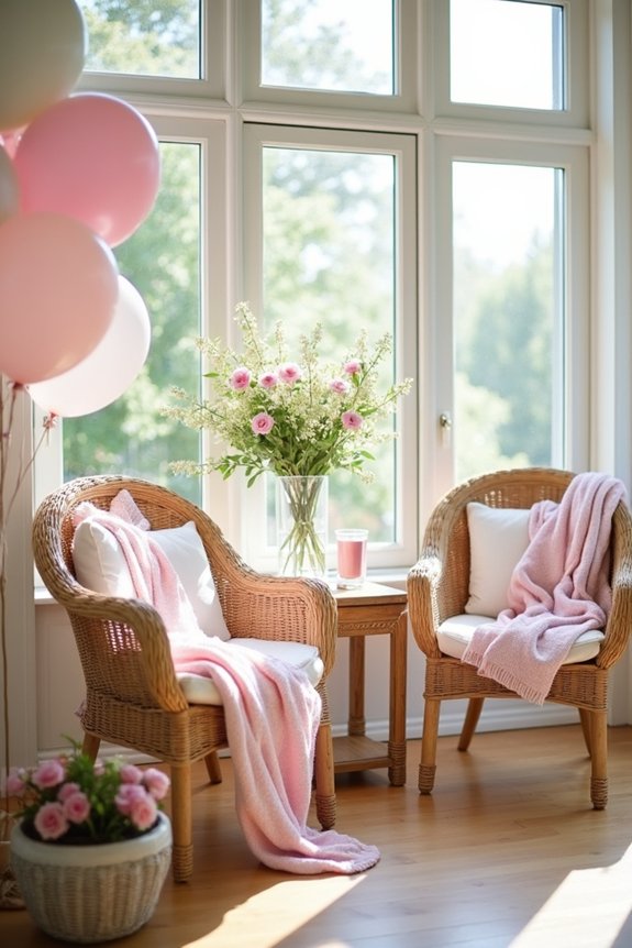 sunroom baby shower decor