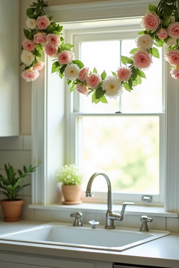 suspended spring floral arrangements
