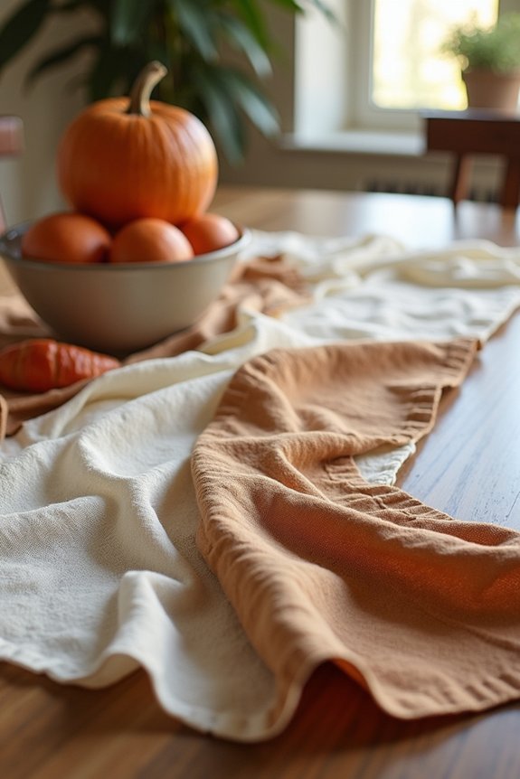 textured linens enhance dining