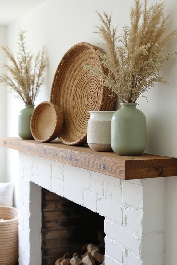 textured natural materials display