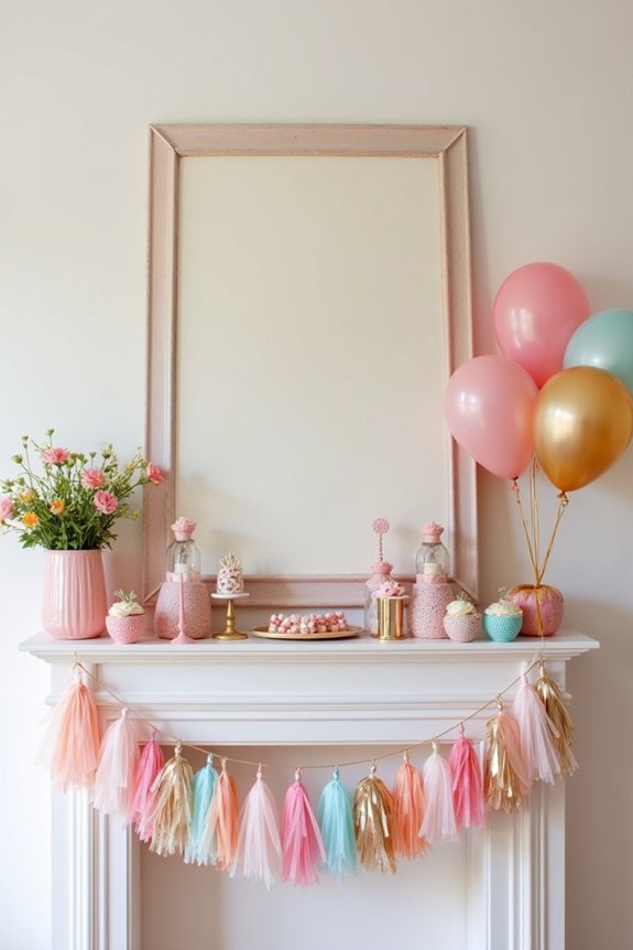thematic mantel party decor