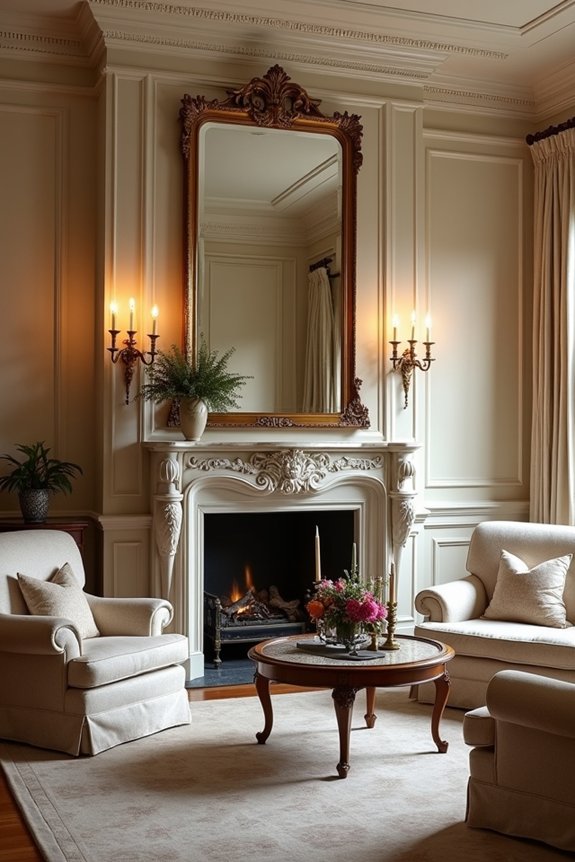traditional fireplace as focal point