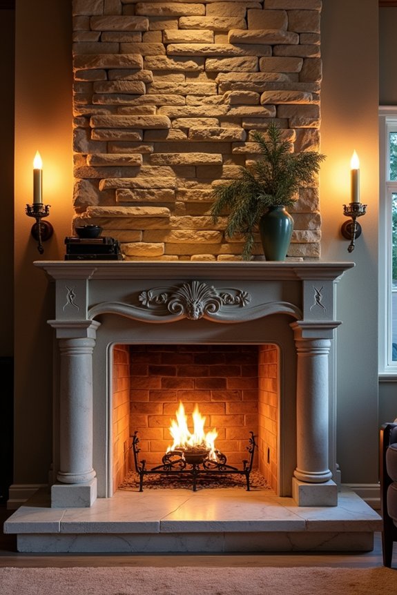transform fireplace with lighting