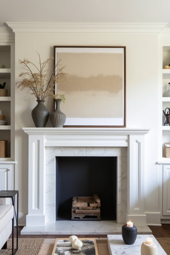 transitional fireplace decor ideas