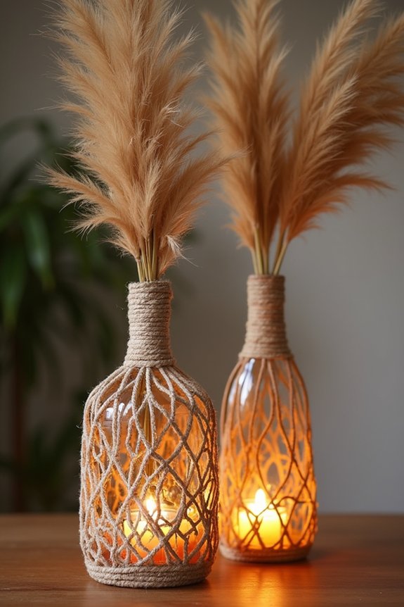 upcycled glass bottle vases