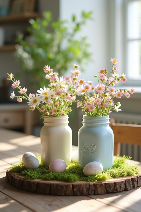 upcycled mason jar centerpieces