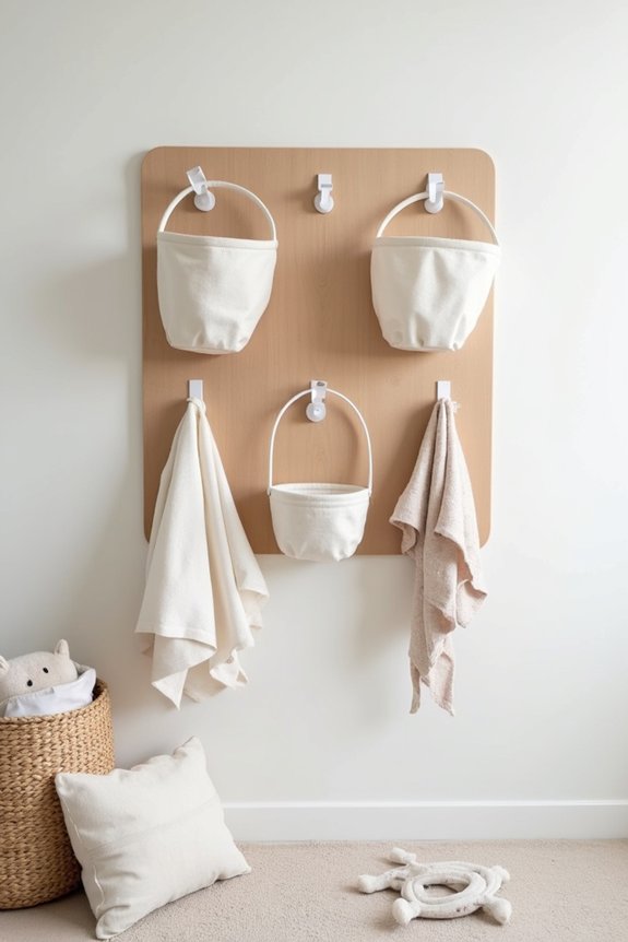 vertical storage with pegboards