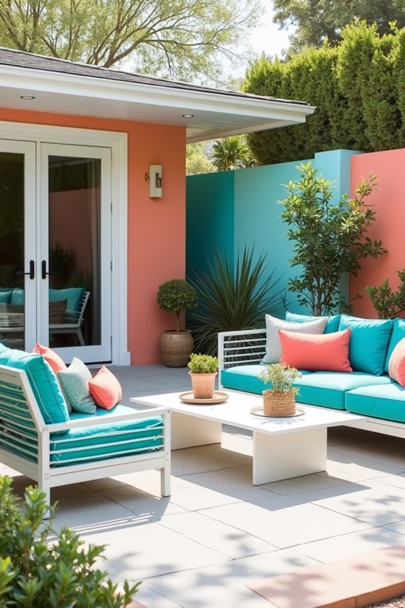 vibrant backyard color scheme