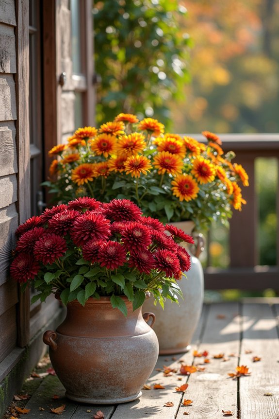 vibrant fall mum display