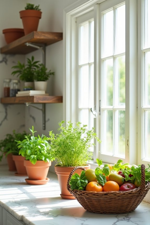 vibrant kitchen herb decor