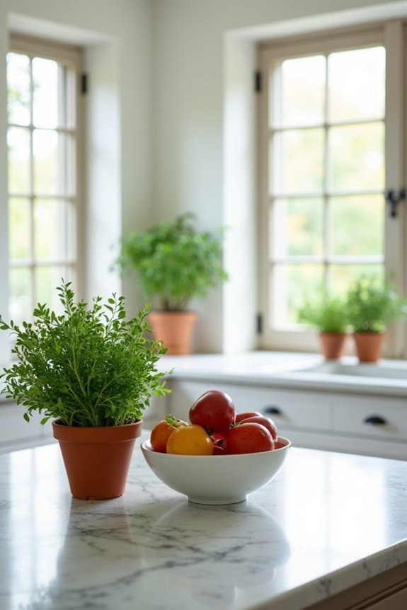 vibrant kitchen with greenery