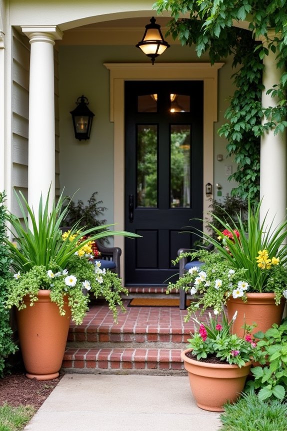 vibrant planters enhance curb appeal