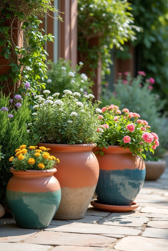 vibrant planters enhance gardens