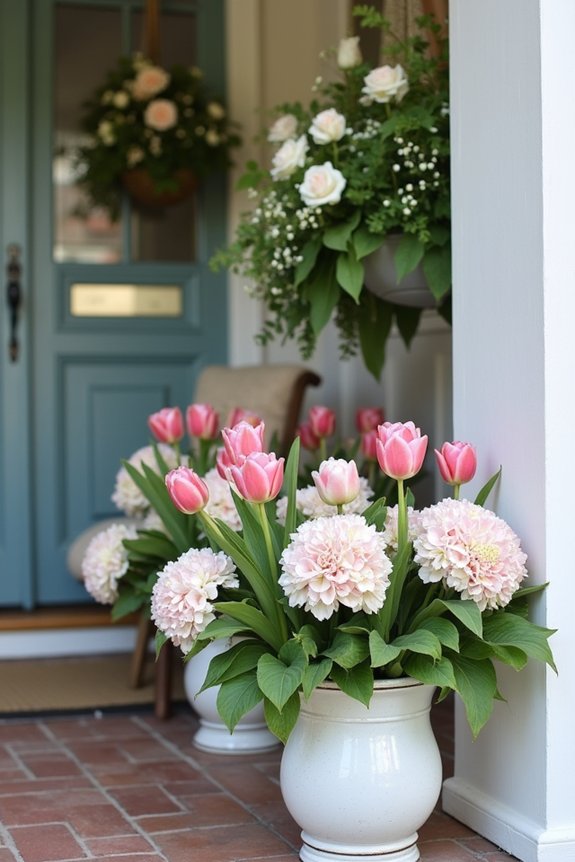 vibrant spring flowers arrangement