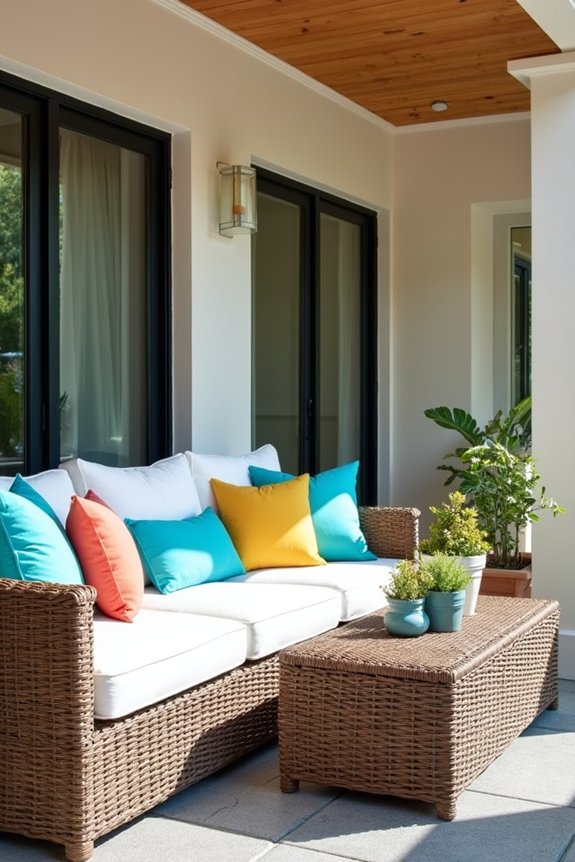 vibrant weather resistant patio cushions