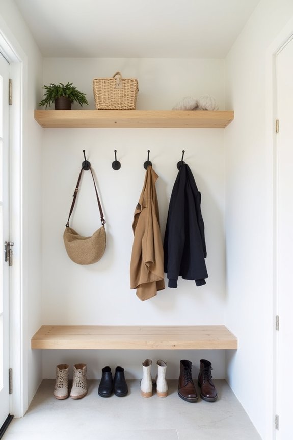 wall mounted shoe and coat storage