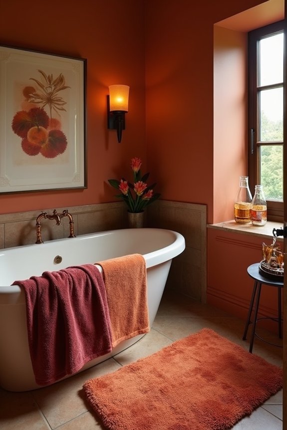 warm autumn bathroom decor