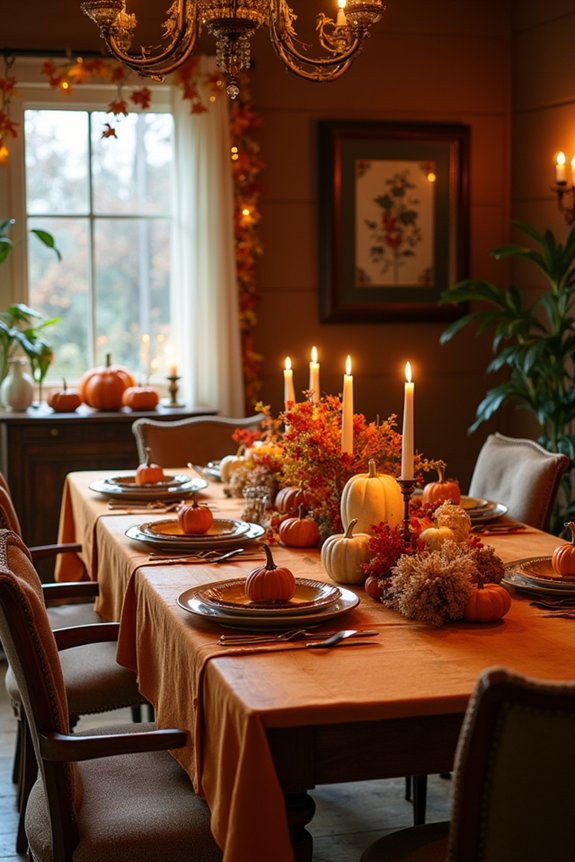 warm autumn dining decor