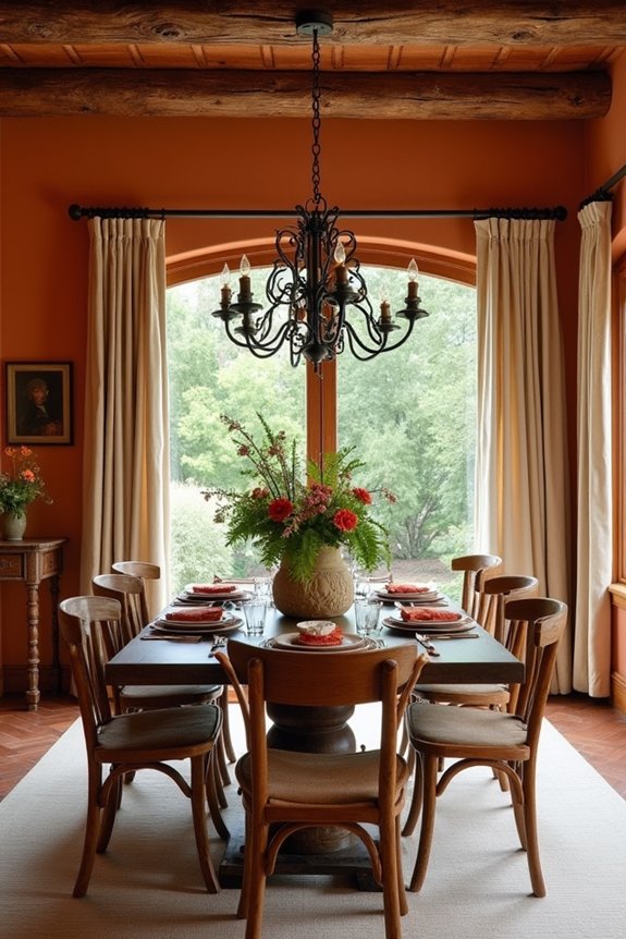 warm earthy dining decor