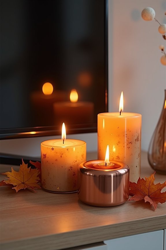 warm inviting candle displays