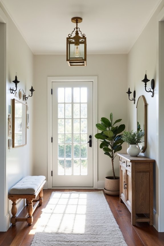 warm inviting entryway lighting