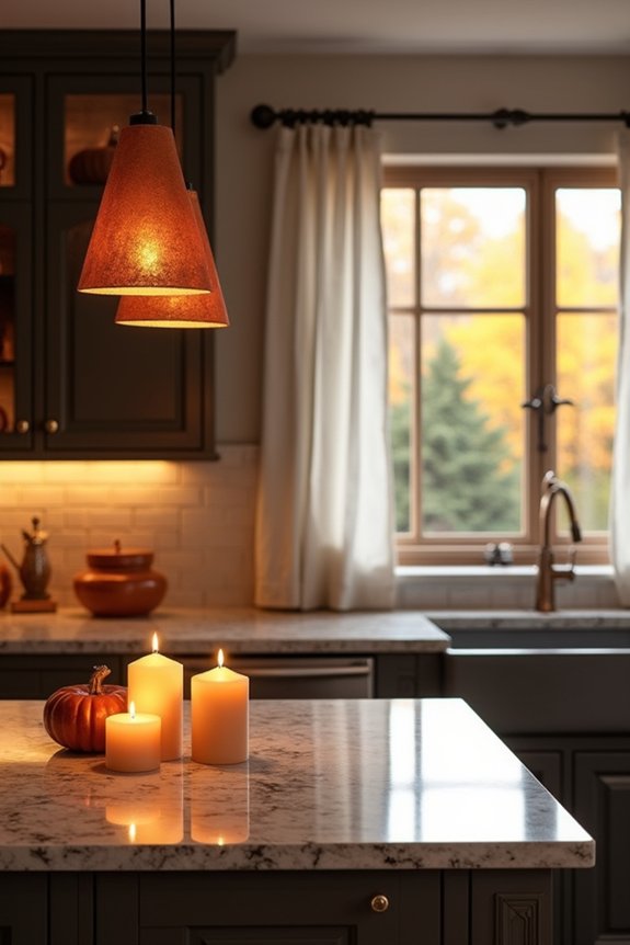 warm inviting kitchen lighting