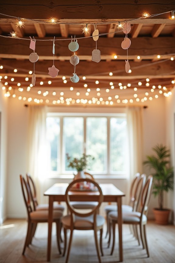 warm lighting and greenery