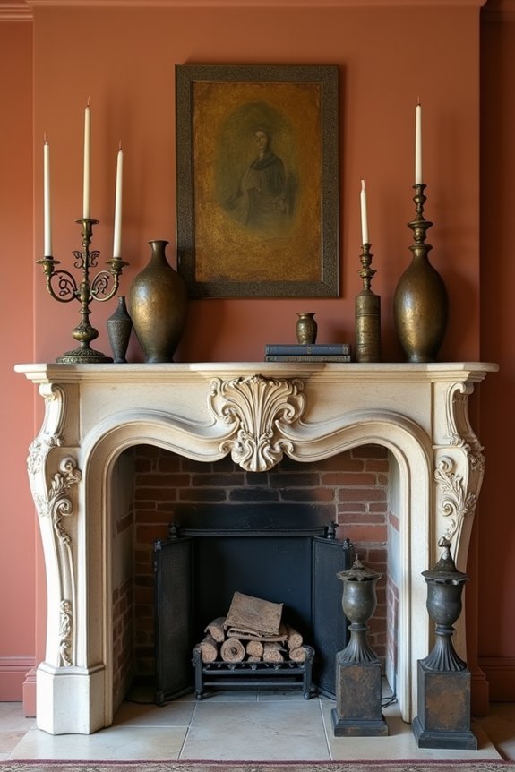 warm metals and weathered accents