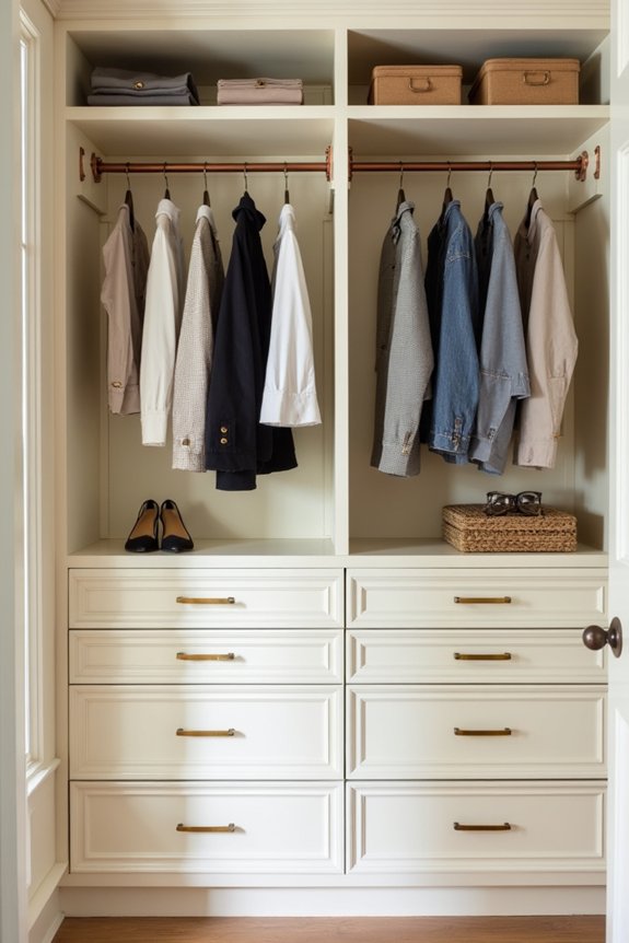 warm metals enhance closets