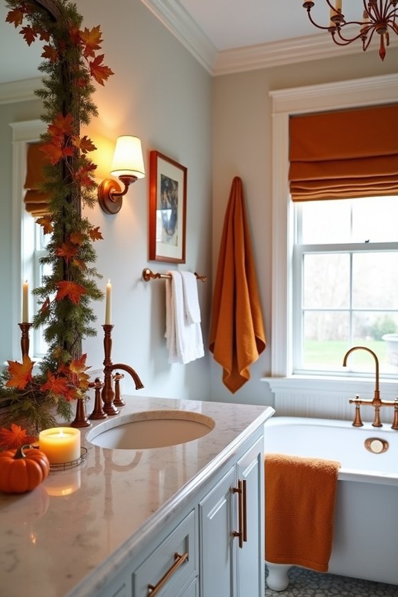 warm seasonal bathroom accents