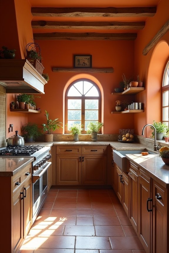 warm terracotta earthy tones