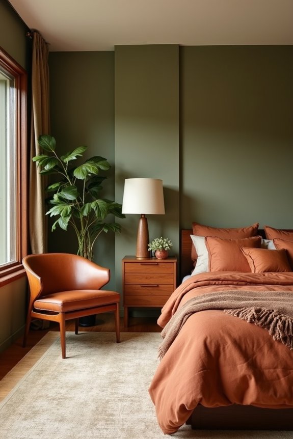 warm woods muted earth tones
