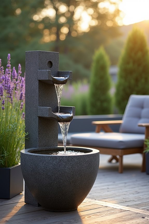 water feature enhances tranquility