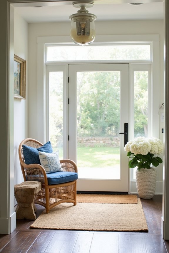 welcoming summer entryway seating
