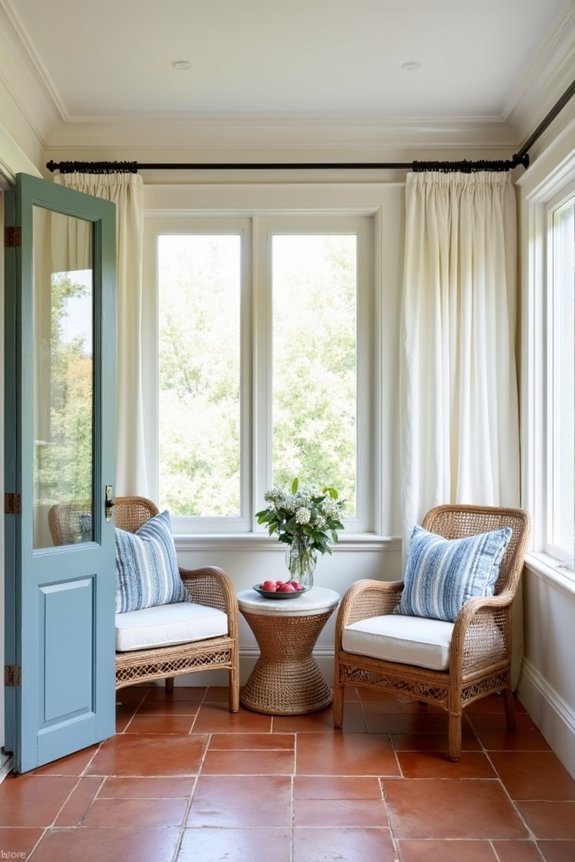 whitewashed walls terracotta floors