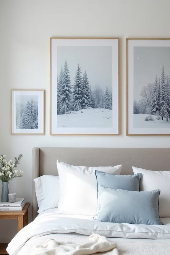 winter artwork gallery wall