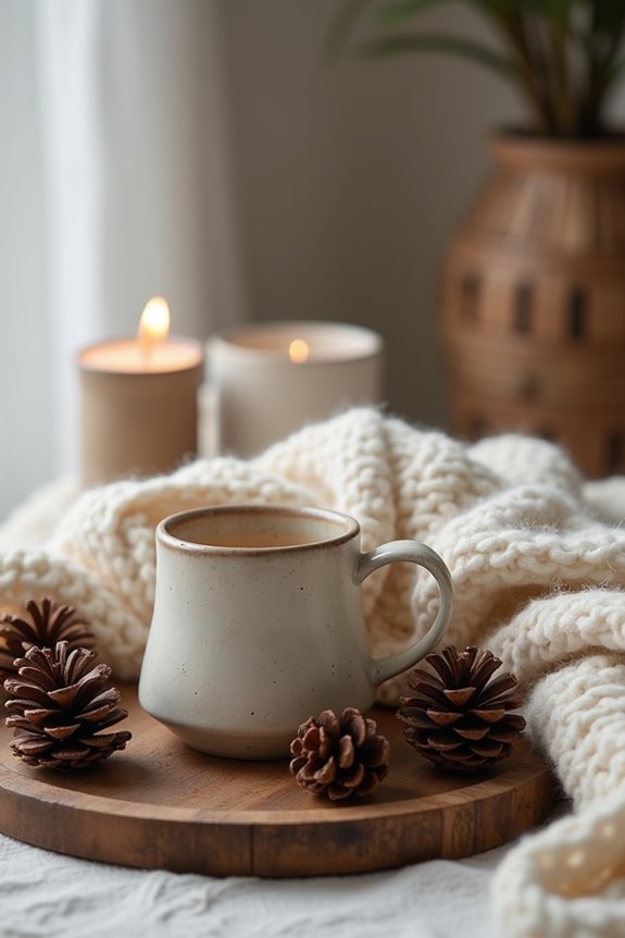 winter coffee table styling