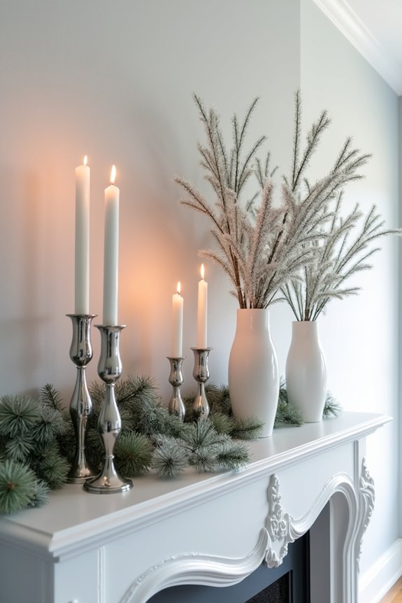 winter fireplace mantel d cor