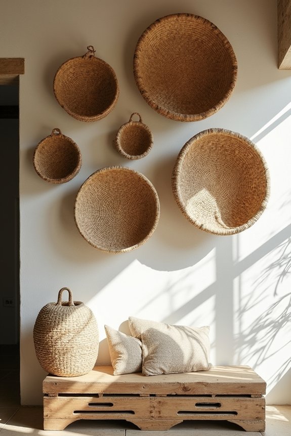 woven wall baskets decor