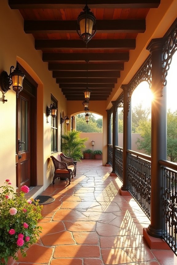 wrought iron southwestern porch elements